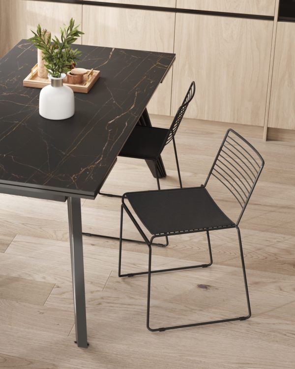 Стул обеденный Danny черный с черной подушкой — изображение 3