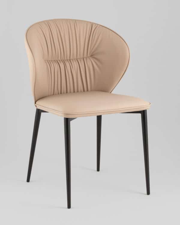 Стул обеденный Deia кремовая экокожа черные ножки 2 шт. — изображение 2