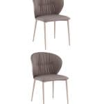 Стул обеденный Deia серая экокожа серые ножки 2 шт.