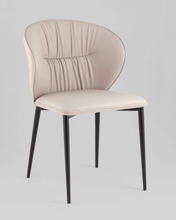 Стул обеденный Deia светло-серая экокожа черные ножки 2 шт. — изображение 2