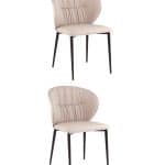 Стул обеденный Deia светло-серая экокожа черные ножки 2 шт.