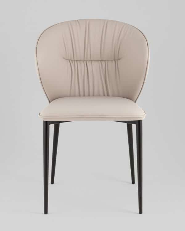 Стул обеденный Deia светло-серая экокожа черные ножки 2 шт. — изображение 3