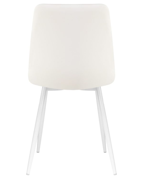 Стул обеденный DOBRIN ALEX, белые ножки, белая экокожа (P-02) — изображение 5