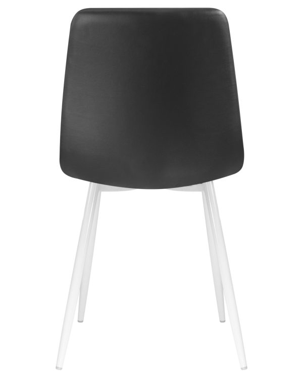 Стул обеденный DOBRIN ALEX, белые ножки, чёрная экокожа (P-01) — изображение 5