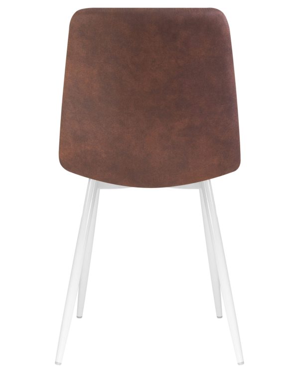 Стул обеденный DOBRIN ALEX, белые ножки, коричневая микрофибра (PK-03) — изображение 5