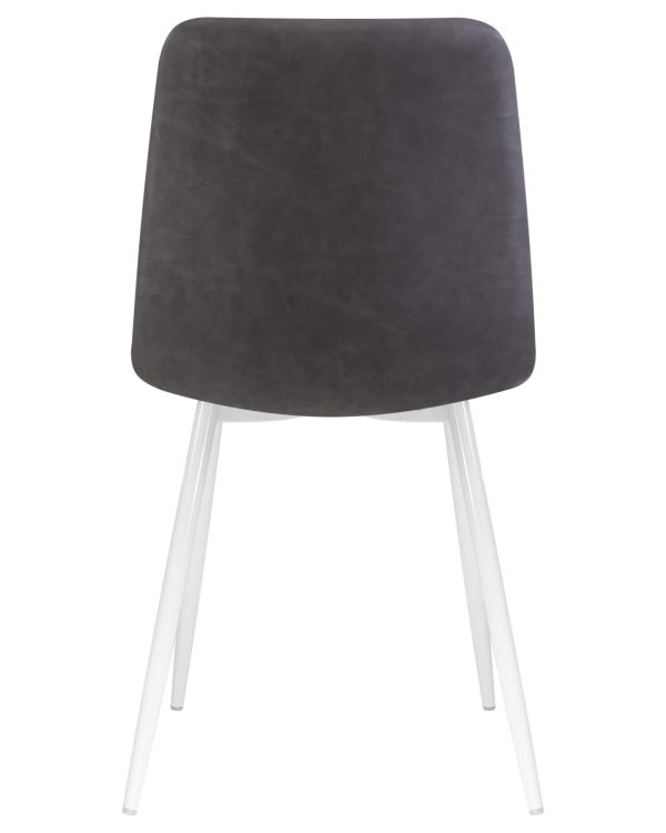 Стул обеденный DOBRIN ALEX, белые ножки, серая антрацитовая винтажная экокожа (RU-08) — изображение 5