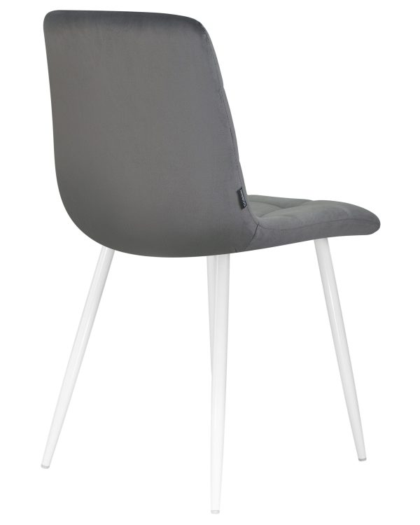 Стул обеденный DOBRIN ALEX, белые ножки, темно-серый велюр V108-91 — изображение 4