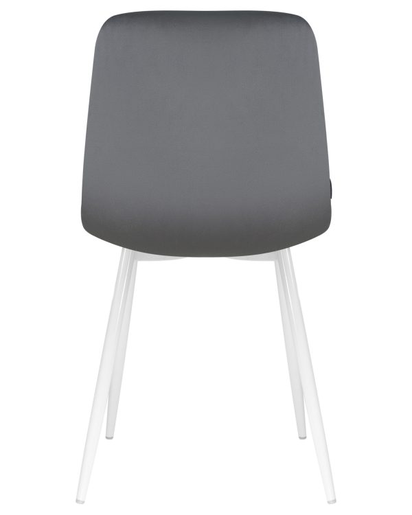 Стул обеденный DOBRIN ALEX, белые ножки, темно-серый велюр V108-91 — изображение 5