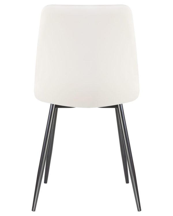 Стул обеденный DOBRIN ALEX, черные матовые ножки, белая экокожа (P-02) — изображение 5