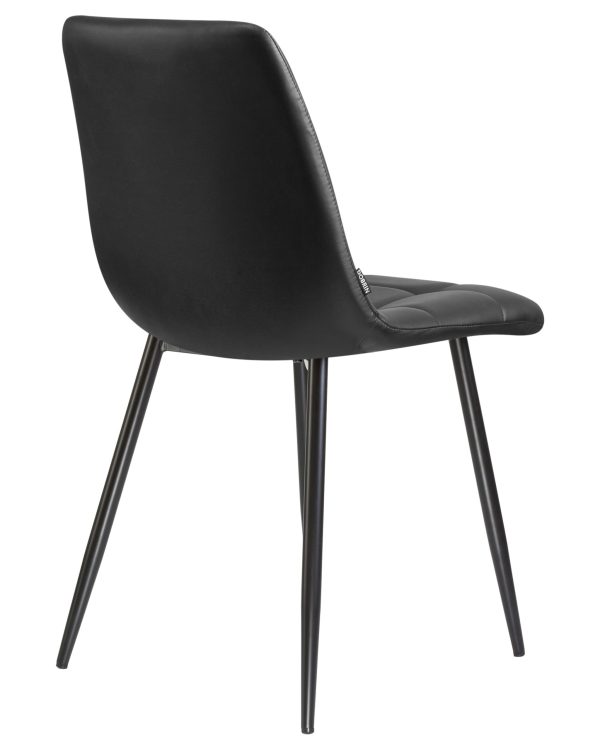 Стул обеденный DOBRIN ALEX, черные матовые ножки, чёрная экокожа (P-01) — изображение 4