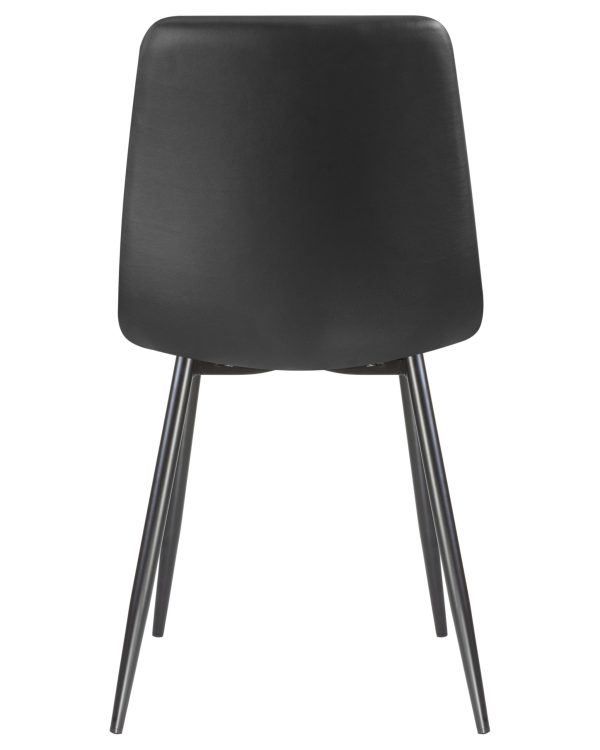 Стул обеденный DOBRIN ALEX, черные матовые ножки, чёрная экокожа (P-01) — изображение 5