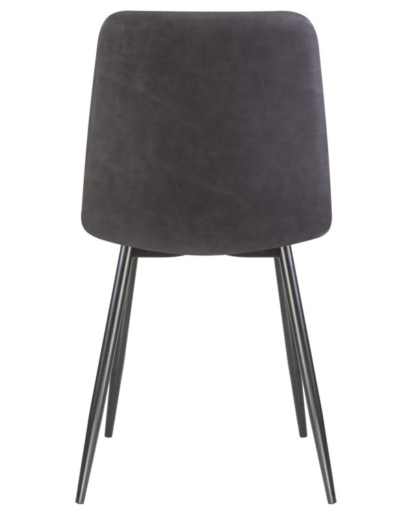 Стул обеденный DOBRIN ALEX, черные матовые ножки, серая антрацитовая винтажная экокожа (RU-08) — изображение 5