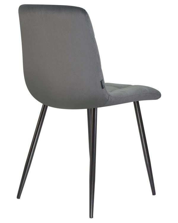 Стул обеденный DOBRIN ALEX, черные матовые ножки, темно-серый велюр (V108-91) — изображение 4
