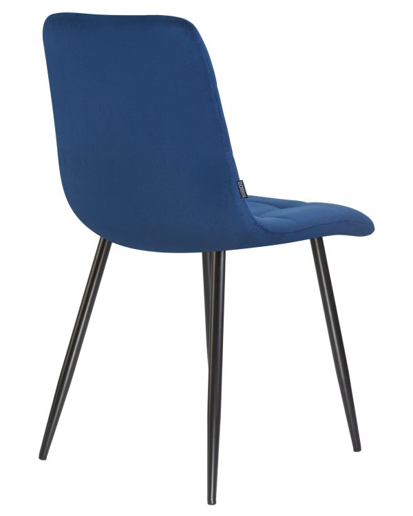 Стул обеденный DOBRIN ALEX, черные матовые ножки, темно-синий велюр (V108-67) — изображение 4