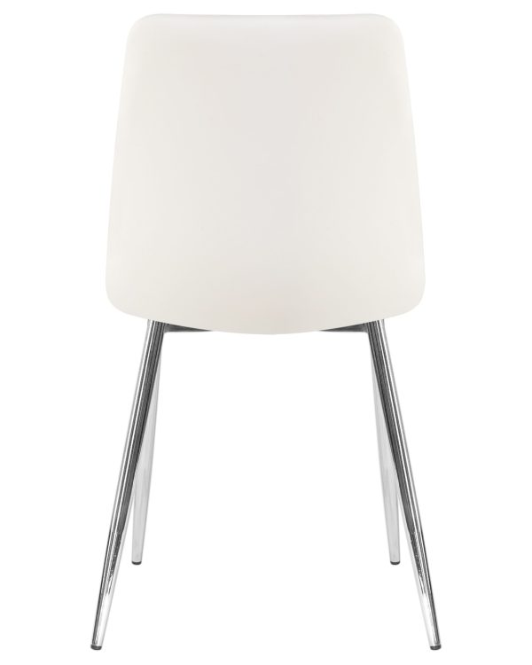 Стул обеденный DOBRIN ALEX, хром ножки, белая экокожа (P-02) — изображение 5