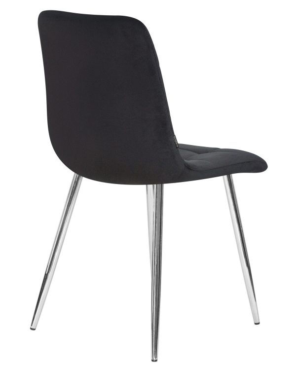 Стул обеденный DOBRIN ALEX, хром ножки, черный велюр (V108-77), — изображение 4