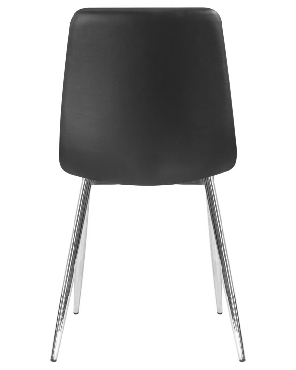 Стул обеденный DOBRIN ALEX, хром ножки, чёрная экокожа (P-01) — изображение 5