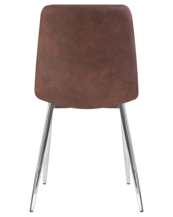 Стул обеденный DOBRIN ALEX, хром ножки, коричневая микрофибра (PK-03) — изображение 5