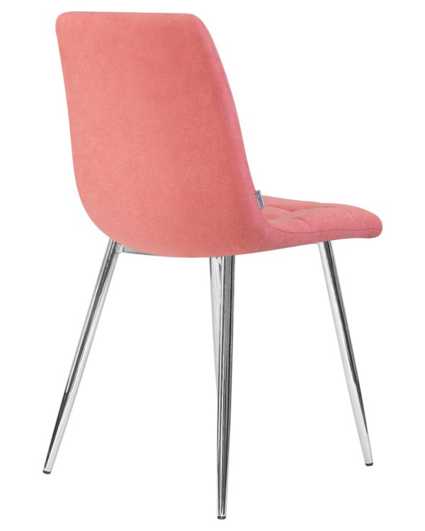 Стул обеденный DOBRIN ALEX, хром ножки, розовая ткань (UF860-05B) — изображение 4