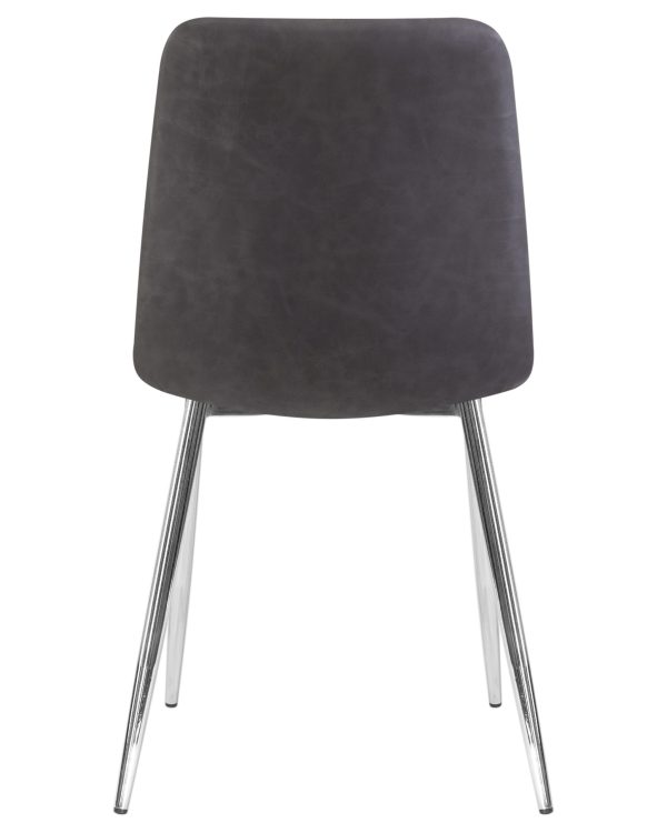 Стул обеденный DOBRIN ALEX, хром ножки, серая антрацитовая винтажная экокожа (RU-08) — изображение 5