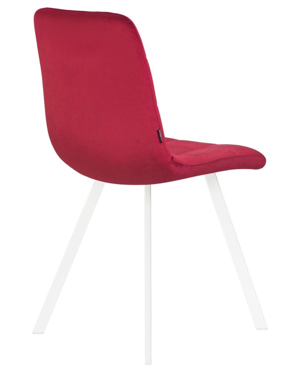 Стул обеденный DOBRIN ALEX SQUARE, белые ножки, бордовый велюр (V108-85) — изображение 4