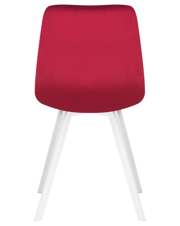 Стул обеденный DOBRIN ALEX SQUARE, белые ножки, бордовый велюр (V108-85) — изображение 5