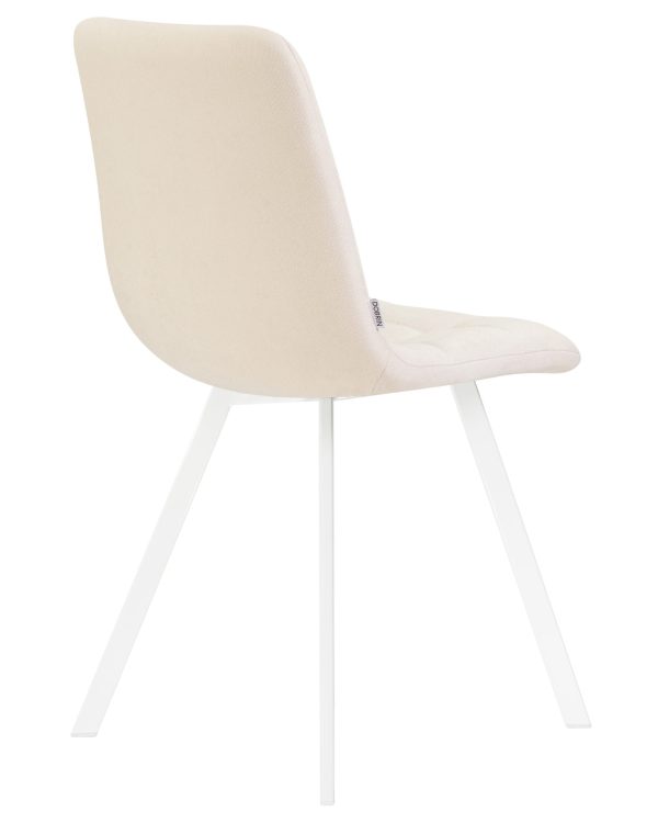 stul-obedennyj-dobrin-alex-square-belye-nozhki-kremovaja-tkan-uf860-01b-3 Стул обеденный DOBRIN ALEX SQUARE, белые ножки, кремовая ткань (UF860-01B) — изображение 4