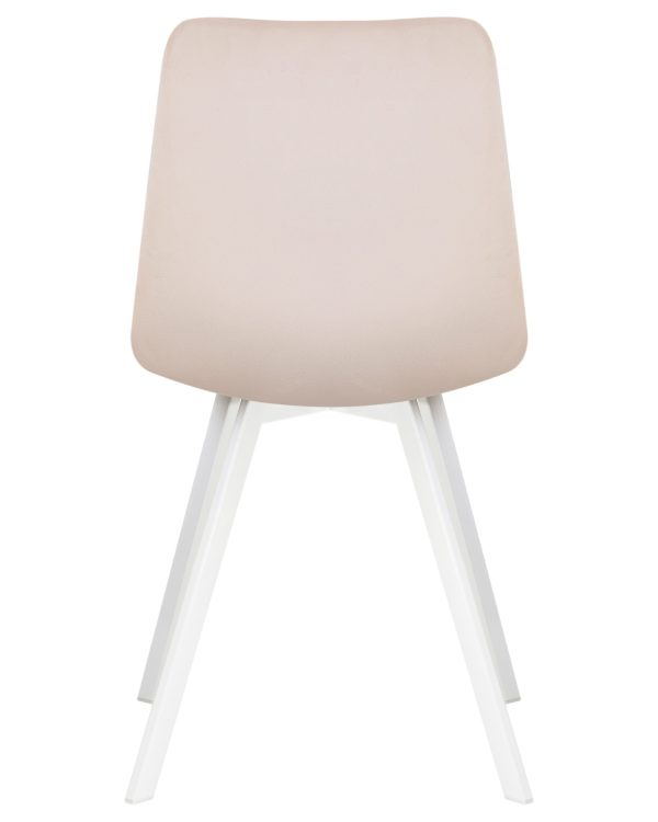 Стул обеденный DOBRIN ALEX SQUARE, белые ножки, кремовый велюр (V108-113) — изображение 5