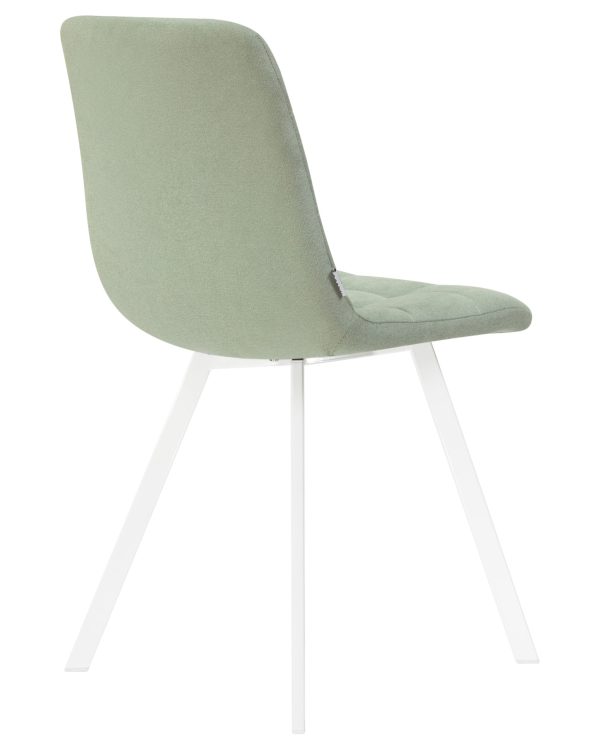 Стул обеденный DOBRIN ALEX SQUARE, белые ножки, мята ткань (UF860-11B) — изображение 4