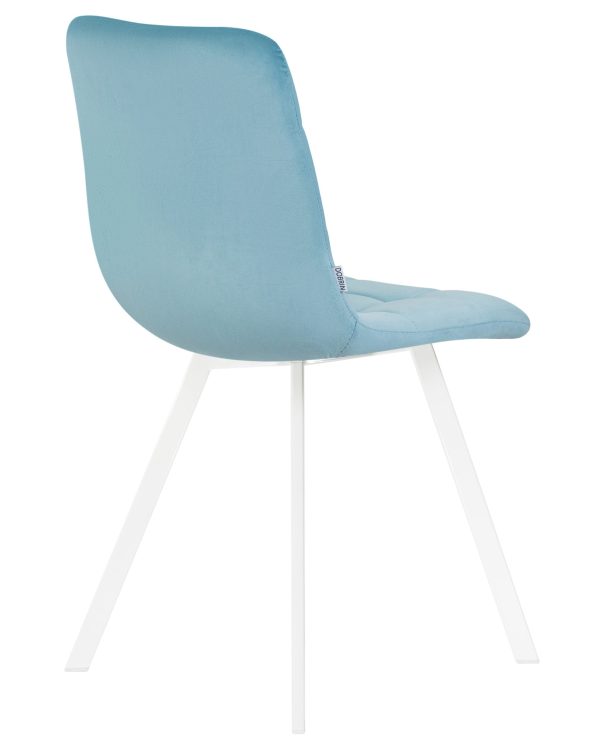 Стул обеденный DOBRIN ALEX SQUARE, белые ножки, морской волны велюр (V108-57) — изображение 4