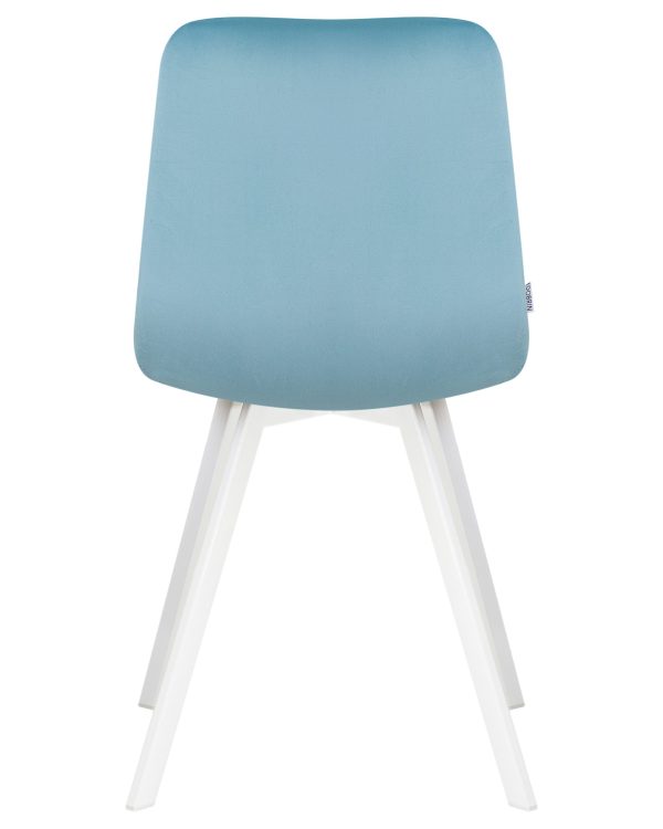 Стул обеденный DOBRIN ALEX SQUARE, белые ножки, морской волны велюр (V108-57) — изображение 5