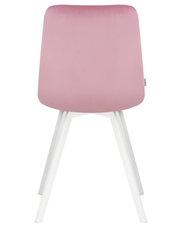 Стул обеденный DOBRIN ALEX SQUARE, белые ножки, розовый велюр (V108-15) — изображение 5