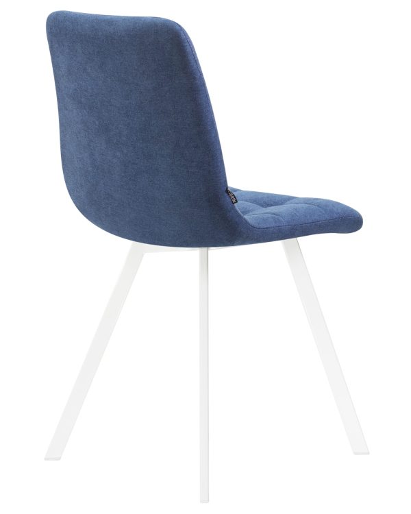 Стул обеденный DOBRIN ALEX SQUARE, белые ножки, синяя ткань (UF860-14B) — изображение 4
