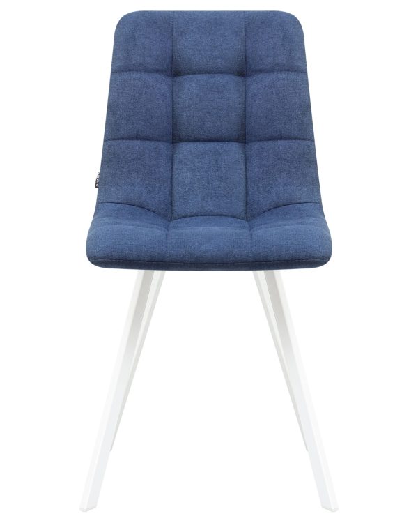 Стул обеденный DOBRIN ALEX SQUARE, белые ножки, синяя ткань (UF860-14B) — изображение 5