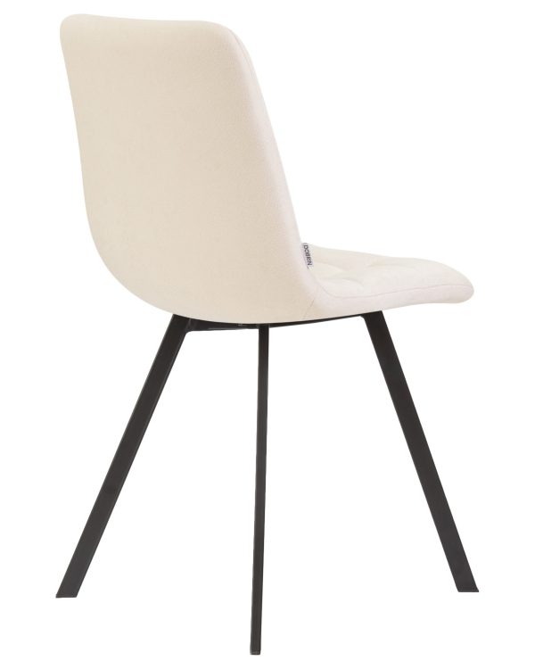 Стул обеденный DOBRIN ALEX SQUARE, черные матовые ножки, кремовая ткань (UF860-01B) — изображение 4