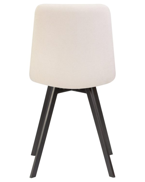 Стул обеденный DOBRIN ALEX SQUARE, черные матовые ножки, кремовая ткань (UF860-01B) — изображение 5