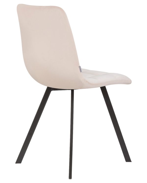 Стул обеденный DOBRIN ALEX SQUARE, черные матовые ножки, кремовый велюр (V108-113) — изображение 4