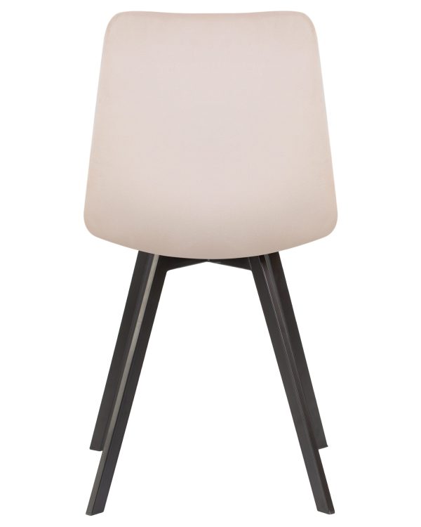 Стул обеденный DOBRIN ALEX SQUARE, черные матовые ножки, кремовый велюр (V108-113) — изображение 5