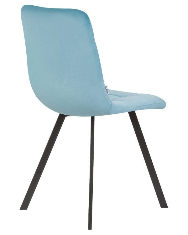 Стул обеденный DOBRIN ALEX SQUARE, черные матовые ножки, морской волны велюр (V108-57) — изображение 4