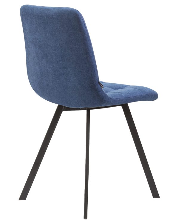 Стул обеденный DOBRIN ALEX SQUARE, черные матовые ножки, синяя ткань (UF860-14B) — изображение 4