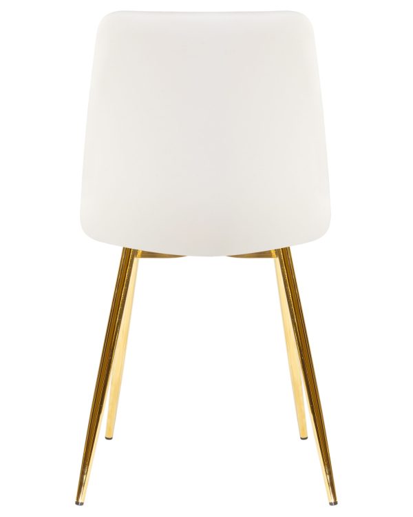 Стул обеденный DOBRIN ALEX, золотые ножки, белая экокожа (P-02) — изображение 5