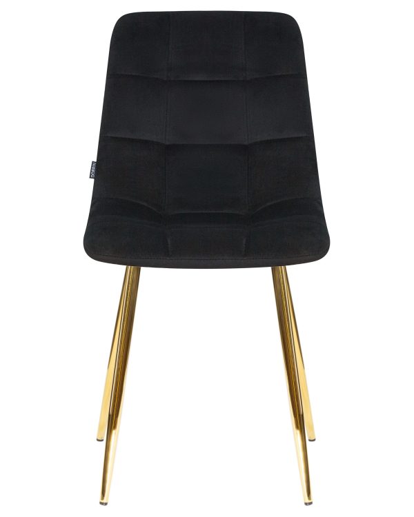 Стул обеденный DOBRIN ALEX, золотые ножки, черный велюр (V108-77), — изображение 5