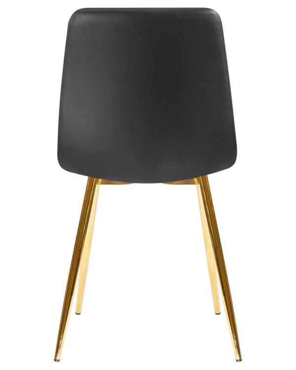 Стул обеденный DOBRIN ALEX, золотые ножки, чёрная экокожа (P-01) — изображение 5