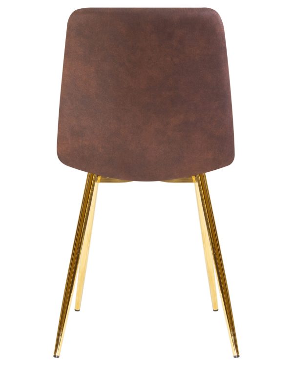Стул обеденный DOBRIN ALEX, золотые ножки, коричневая микрофибра (PK-03) — изображение 5