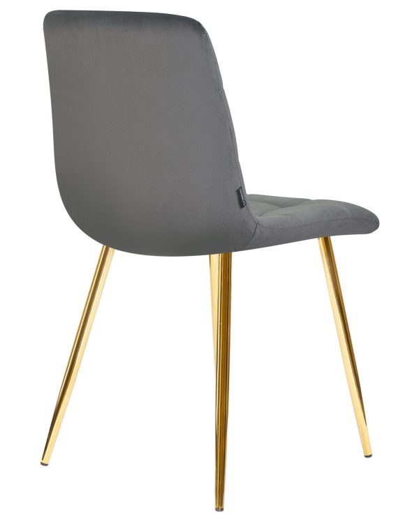 Стул обеденный DOBRIN ALEX, золотые ножки, темно-серый велюр (V108-91) — изображение 4