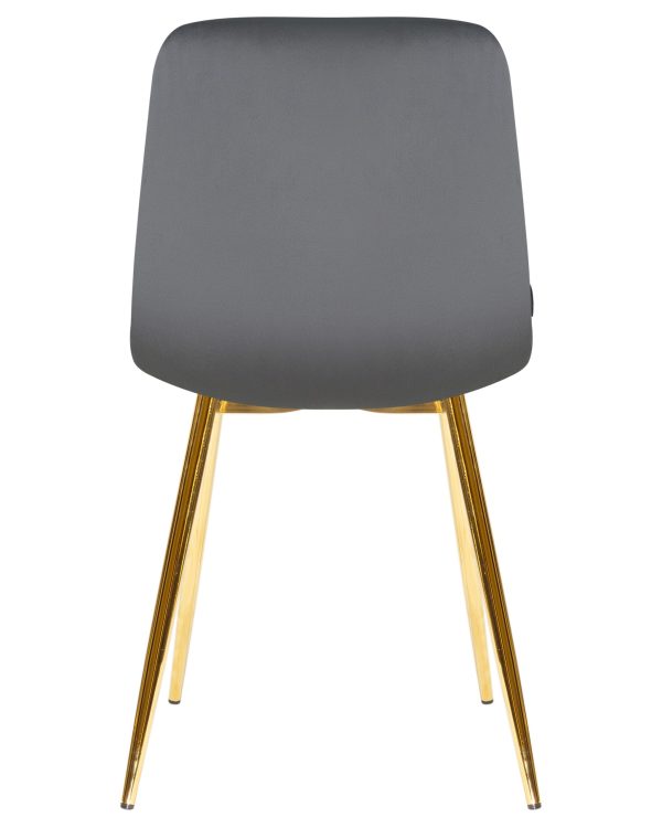 Стул обеденный DOBRIN ALEX, золотые ножки, темно-серый велюр (V108-91) — изображение 5
