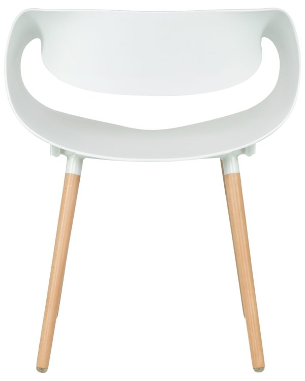 Стул обеденный DOBRIN ALIEN, ножки светлый бук, цвет белый (W-02) — изображение 4