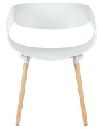 Стул обеденный DOBRIN ALIEN, ножки светлый бук, цвет белый (W-02) — изображение 5