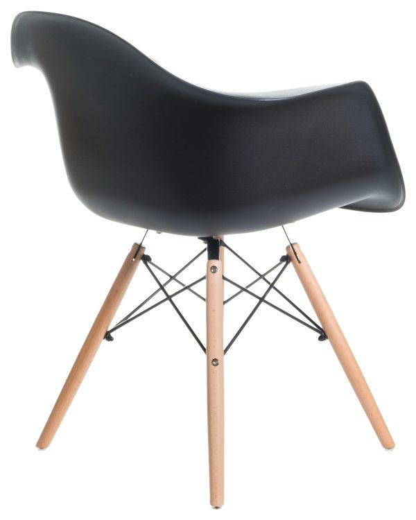 Стул обеденный DOBRIN DAW, ножки светлый бук, цвет сиденья чёрный — изображение 4