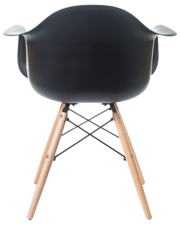 Стул обеденный DOBRIN DAW, ножки светлый бук, цвет сиденья чёрный — изображение 5
